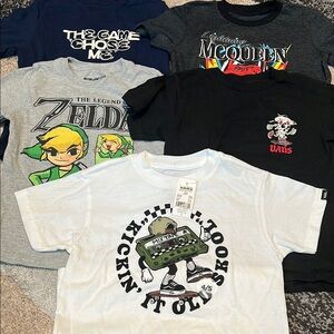 Boys’ graphic tees (set of 5), size 4 EUC! (Vans, Zelda, Lightning McQueen, etc)
